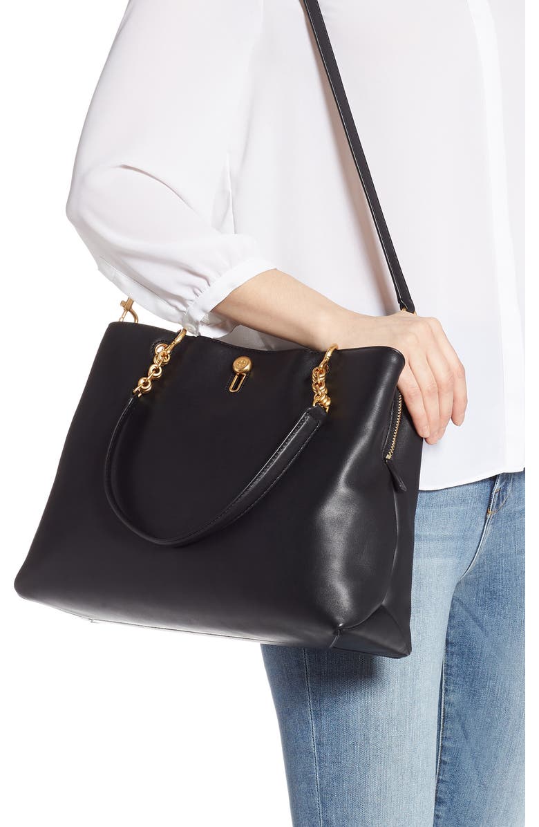 Tory Burch Lily Leather Top Handle Satchel, Alternate, color,