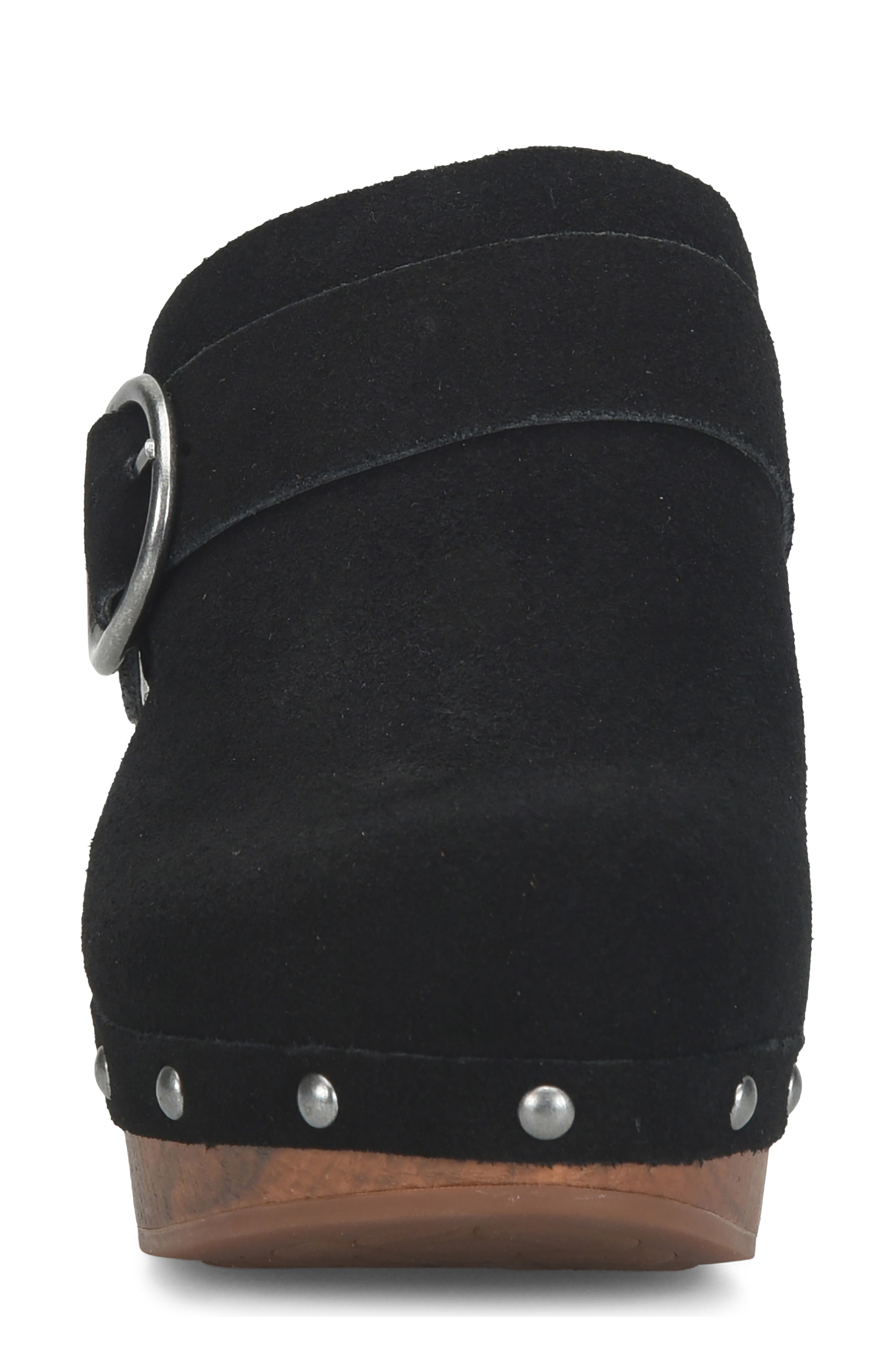 Gemini Leather Clog, Alternate, color, BLACK SUEDE