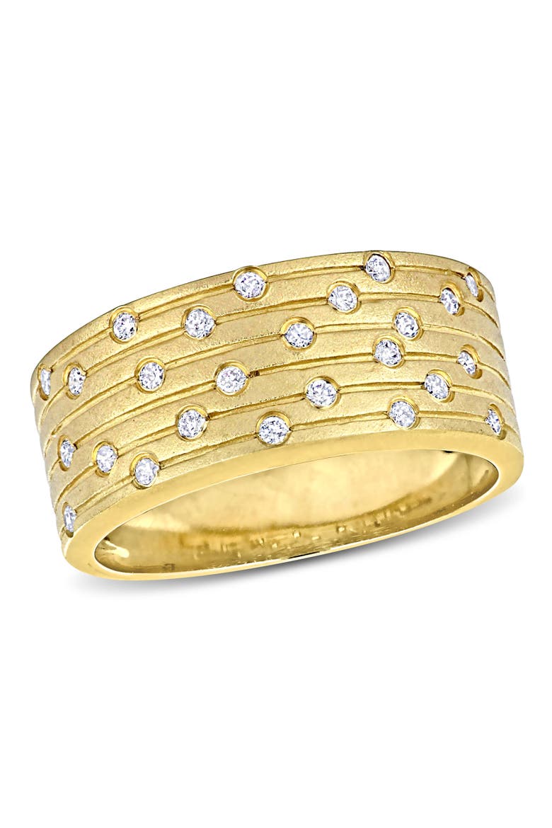 Diamond Studded Wide Band Ring 14k, Main, color, 14K Yellow Gold