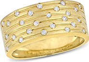 Julianna B. Diamond Studded Wide Band Ring 14k