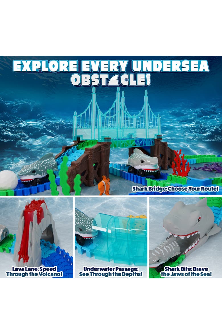 Shark Car Seas Tracks Playset 225 Pieces, Alternate, color, Multi Color