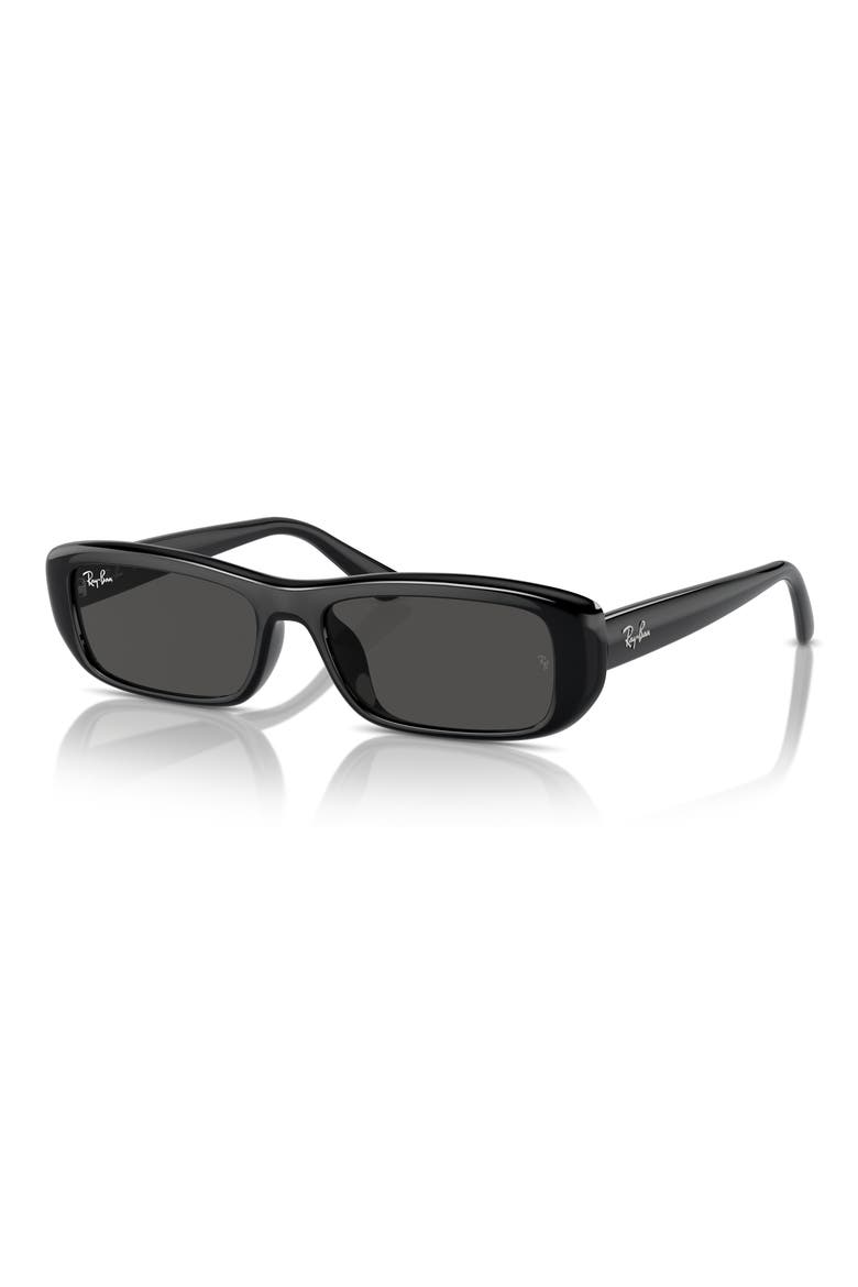 55mm Pillow Sunglasses, Alternate, color, DARK GREY