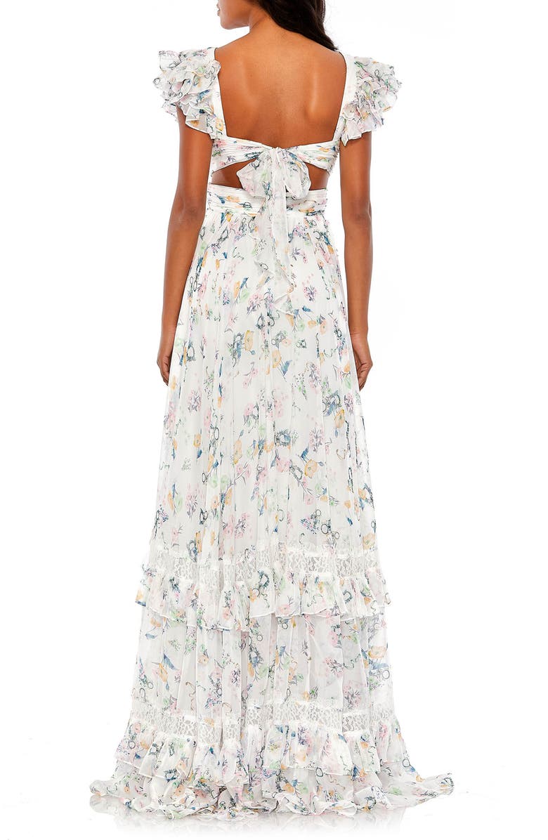 Mac Duggal Floral Chiffon Cutout Evening Gown, Alternate, color,