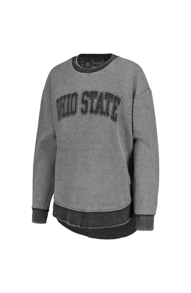 PRESSBOX Women's Pressbox  Black Ohio State Buckeyes Ponchoville Pullover Sweatshirt, Alternate, color, 