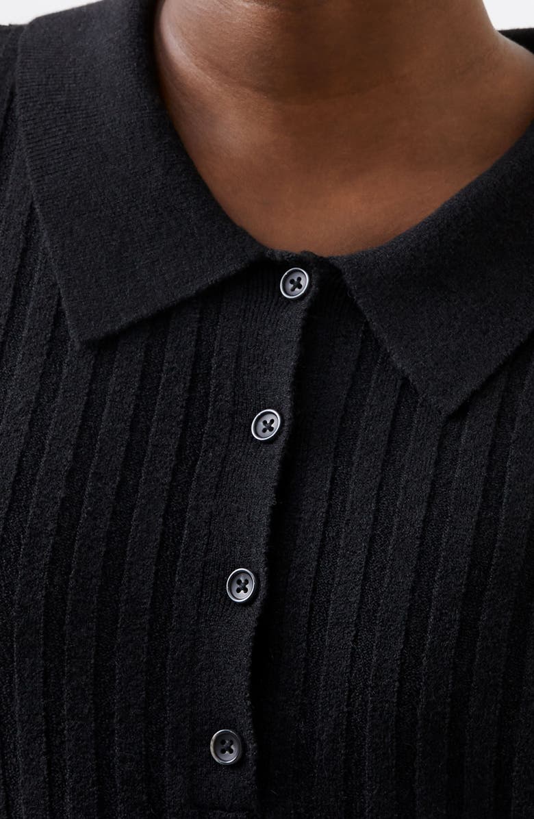 French Connection Vhari Long Sleeve Polo Sweater Minidress, Alternate, color, Black