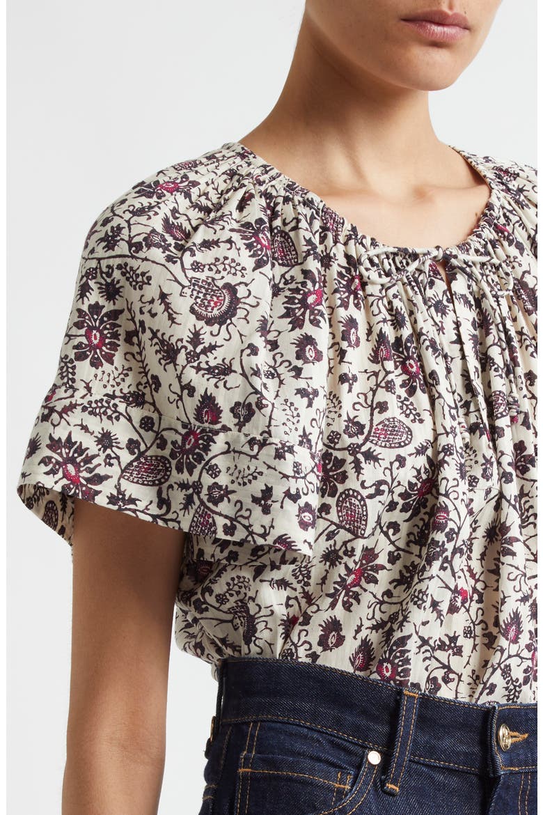 Sena Flutter Sleeve Cotton Blend Top, Alternate, color, COSMOS