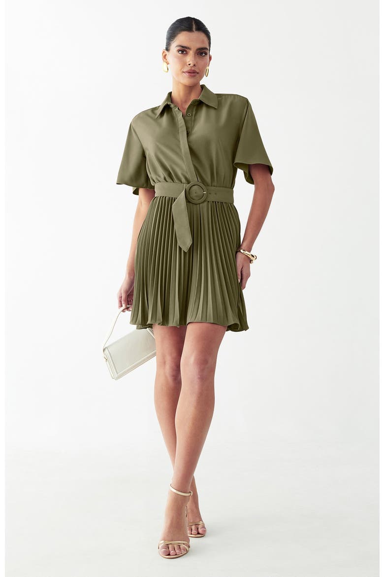 Mckenzi Mini Dress, Alternate, color, Olive