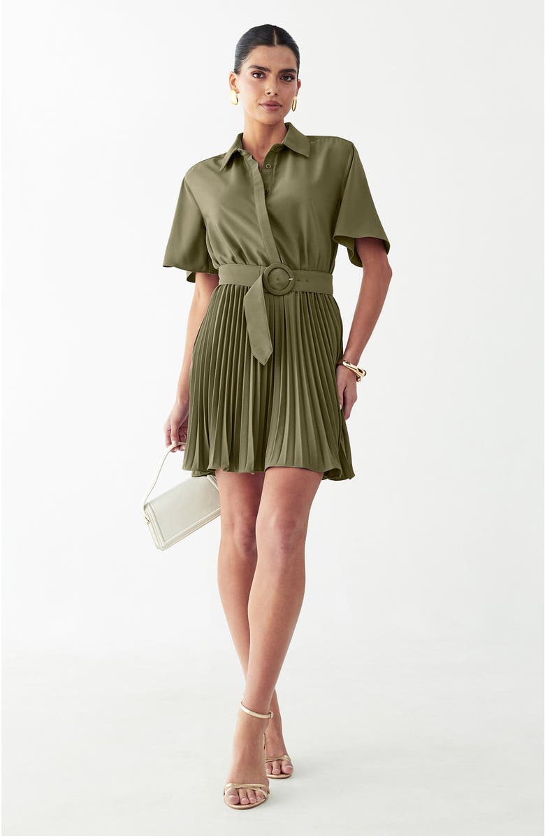 WILLA Mckenzi Mini Dress, Alternate, color, Olive