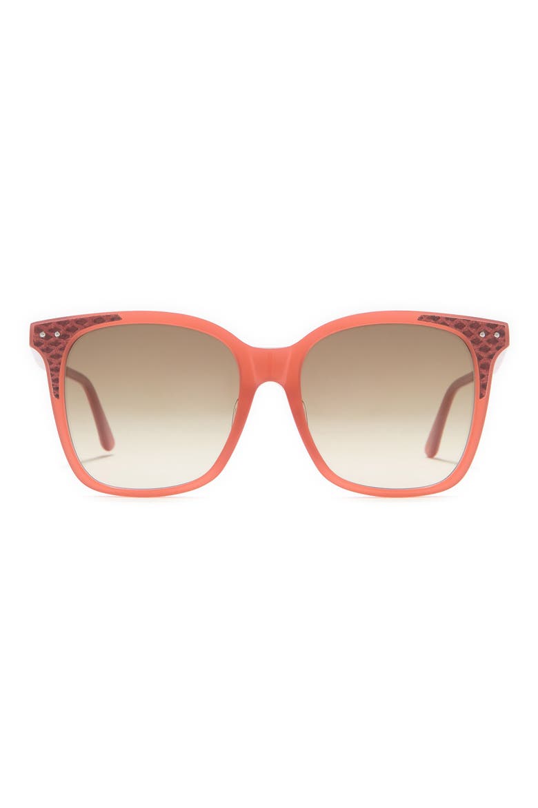 54mm Square Sunglasses, Main, color, ORANGE RED BROWN/ BRW