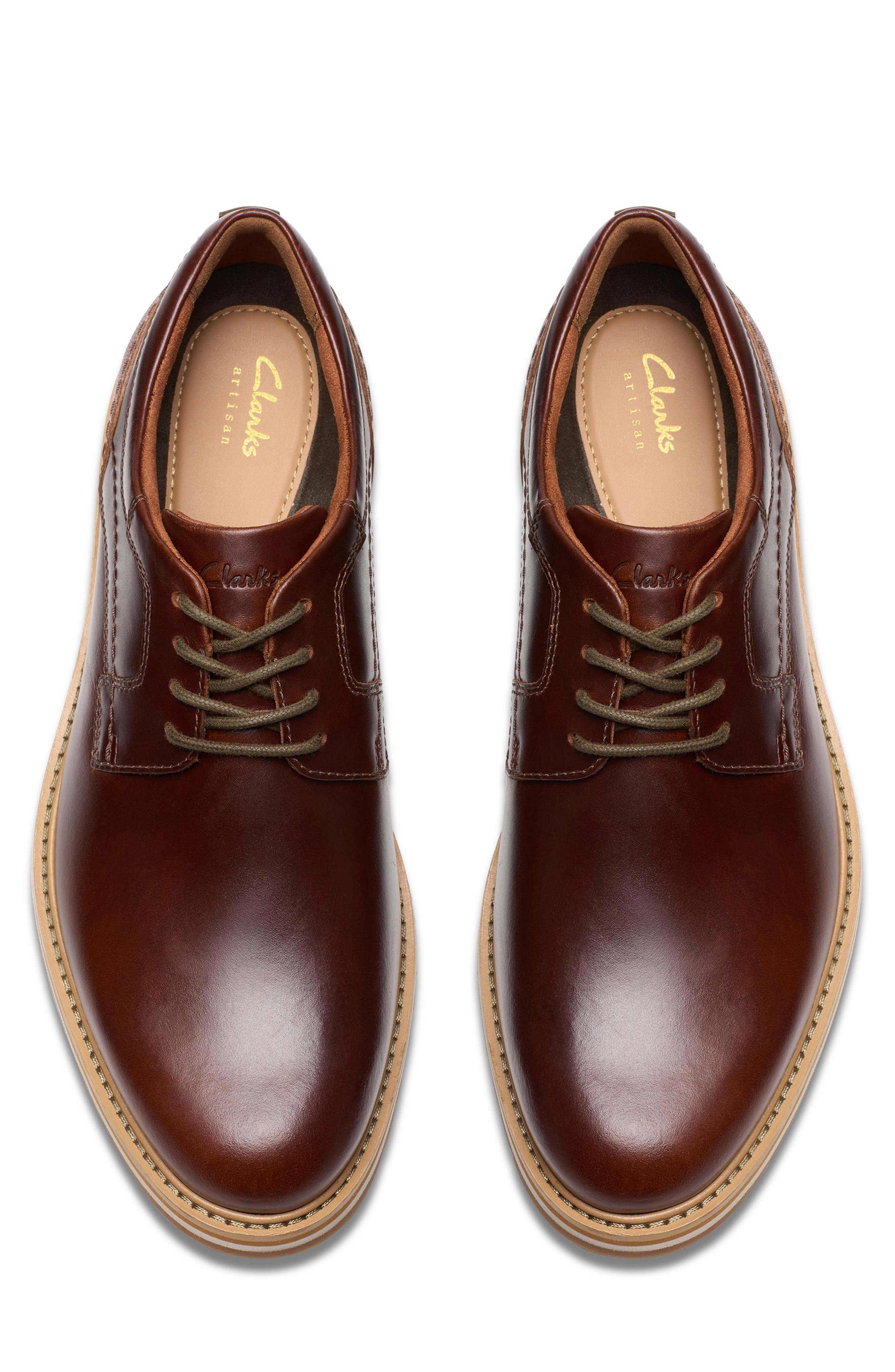 Clarks<sup>®</sup> Monahan Plain Toe Oxford, Alternate, color, Mahogany Combi