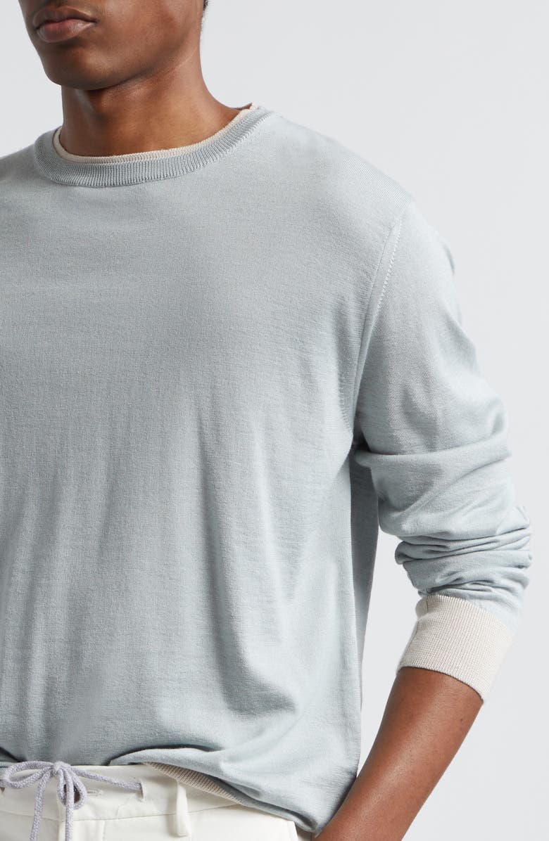 Eleventy Merino Wool & Silk Crewneck Sweater, Alternate, color, 