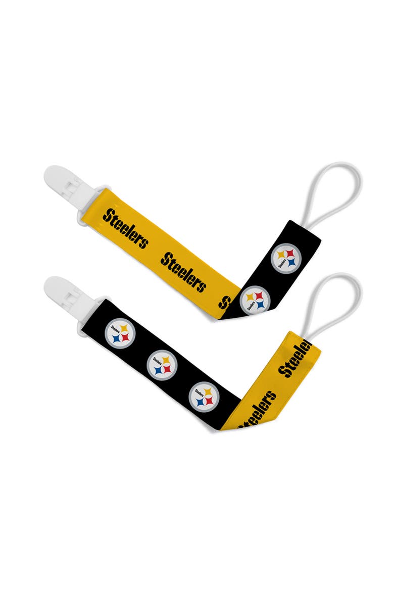 Pittsburgh Steelers Pacifier Clip 2-Pack, Main, color, Multicolor