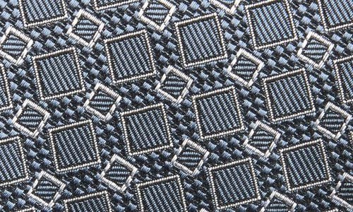 Brioni Geo Jacquard Silk Tie In Gray