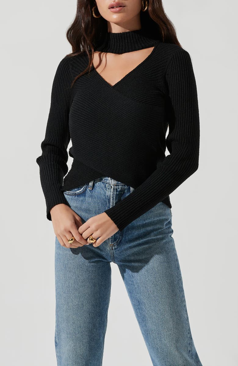 ASTR the Label Cross Front Sweater, Alternate, color, 