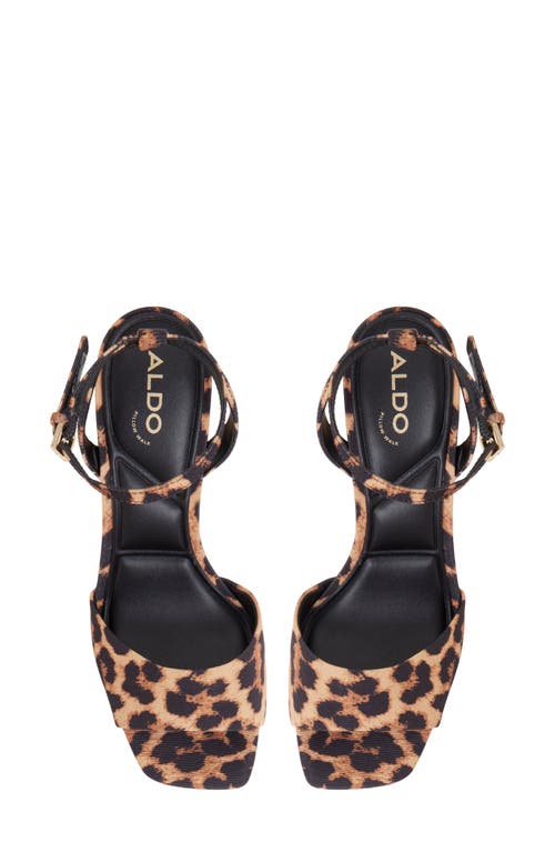 Aldo Chicgleam Ankle Strap Platform Sandal In Animal Print