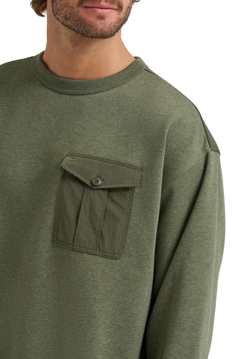 Lee Chest Pocket Crewneck Sweatshirt, Alternate, color, Oak Moss