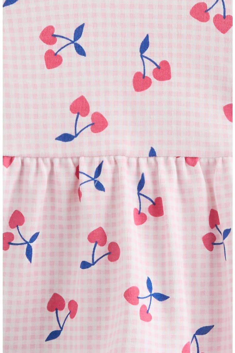 Flutter Cotton T-Shirt & Shorts Set, Alternate, color, PINK LAVENDER CHERRY PICNIC