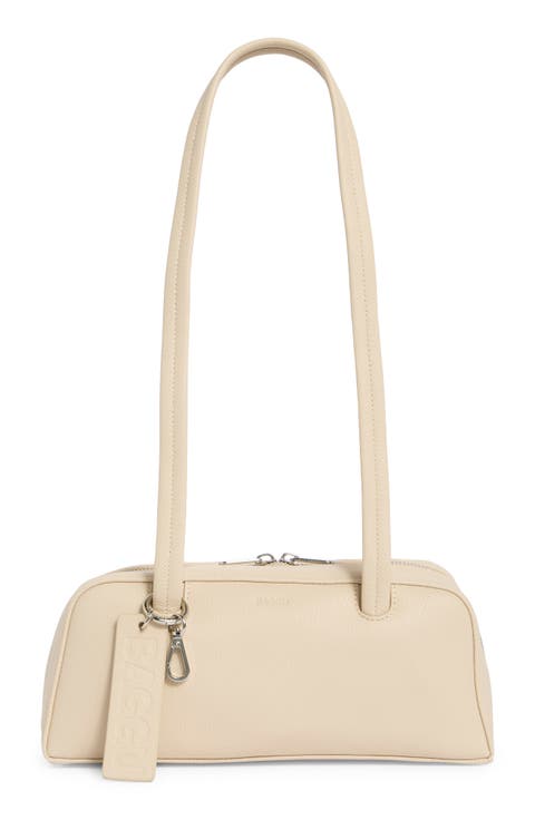 Small Recycled Leather Bowler Shoulder Bag