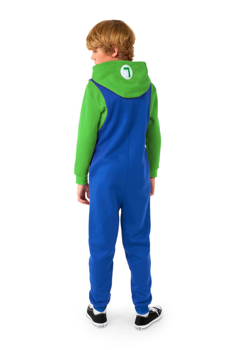 Kids' Super Mario™ Luigi Jumpsuit, Alternate, color, BLUE