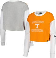 Hype and Vice Women's Hype and Vice Tennessee Orange Tennessee Volunteers Colorblock Rookie Crew Pullover Sweatshirt