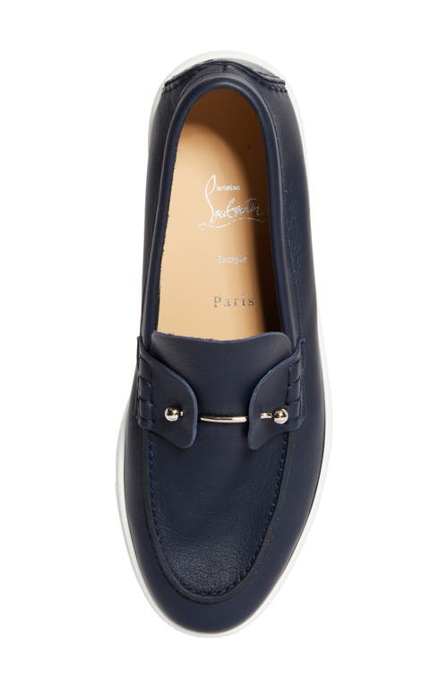 Christian Louboutin Men's Chambeliboat Leather Loafers In Marine