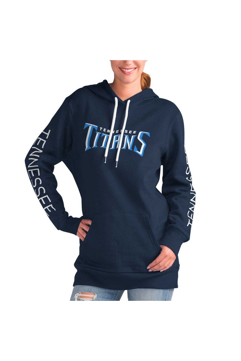 Women's G-III 4Her by Carl Banks Navy Tennessee Titans Extra Inning Pullover Hoodie, Main, color, Navy