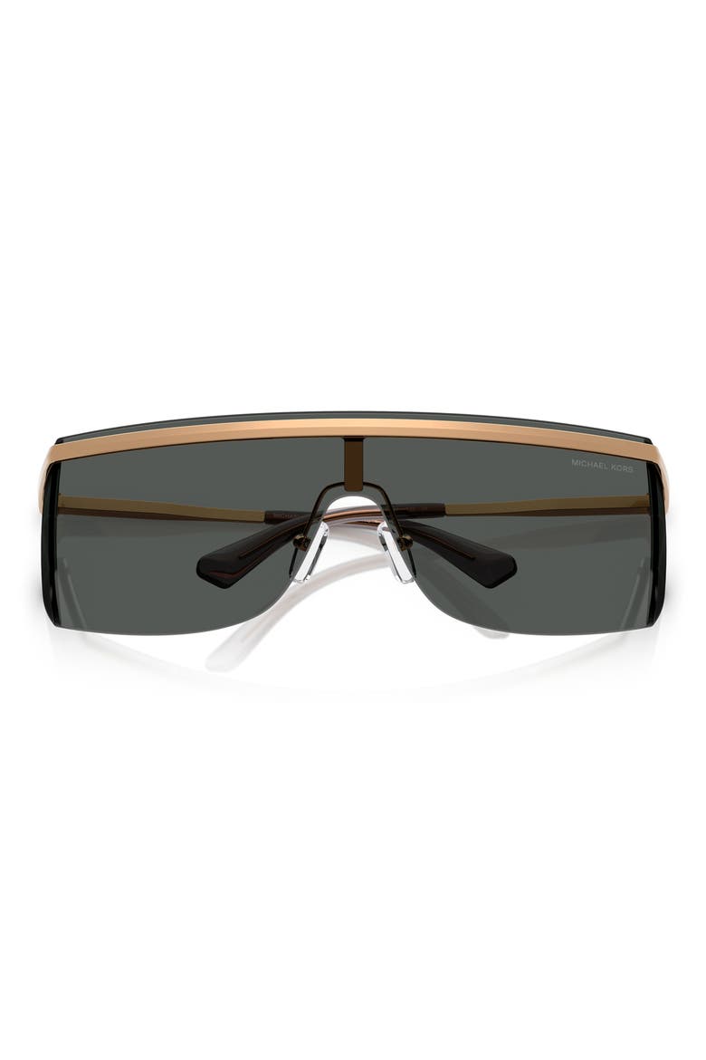 Palisades 145mm Shield Sunglasses, Alternate, color, BEIGE GOLD / DARK GREY SOLID