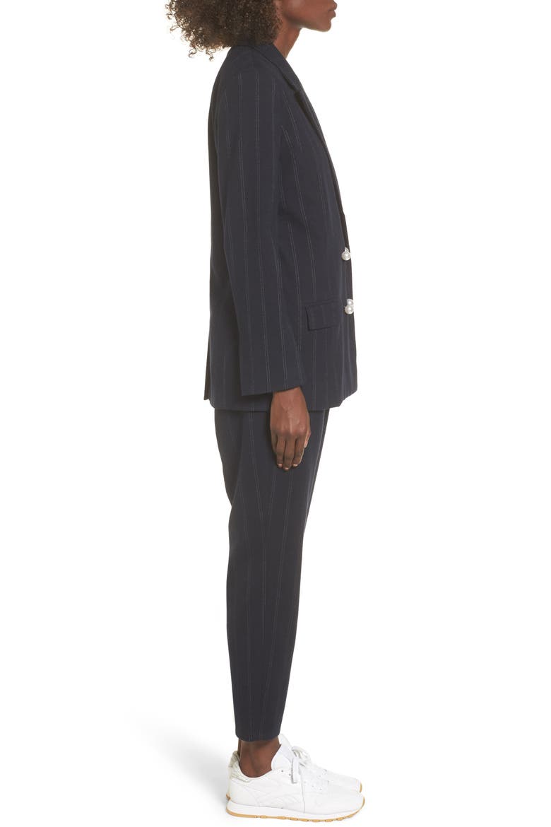 Pinstripe Jacket, Alternate, color, NAVY EVENING TICKING STRIPE