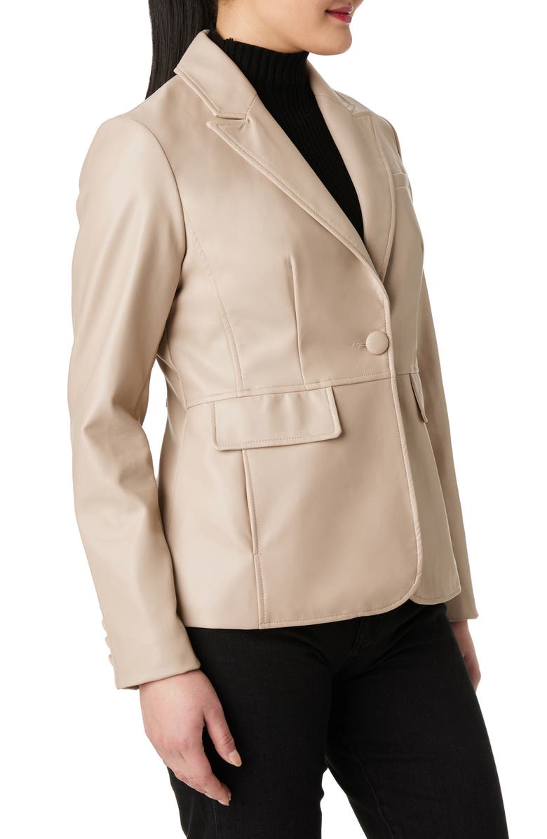 Sanctuary Faux Leather Blazer, Alternate, color, Sawdust