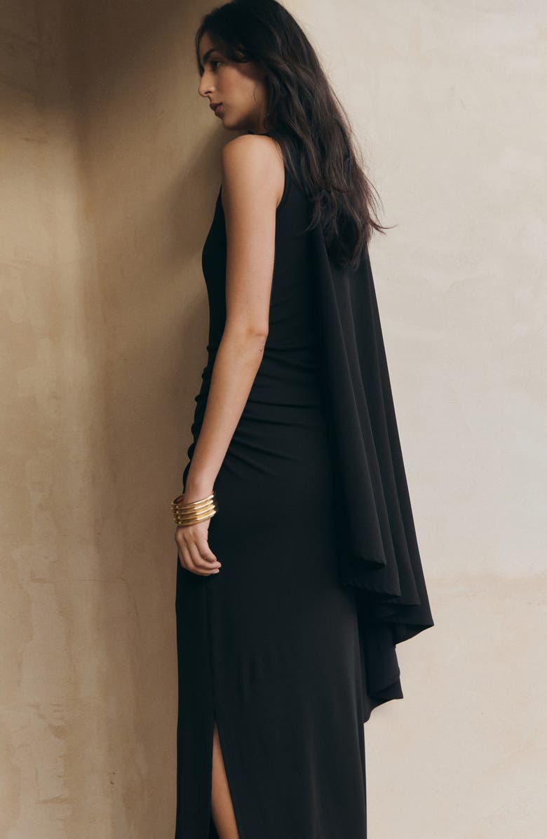 MANGO Asymmetric Cape Dress, Alternate, color,