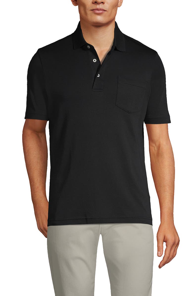 Lands' End Short Sleeve Cotton Supima Polo Shirt with Pocket, Main, color, 