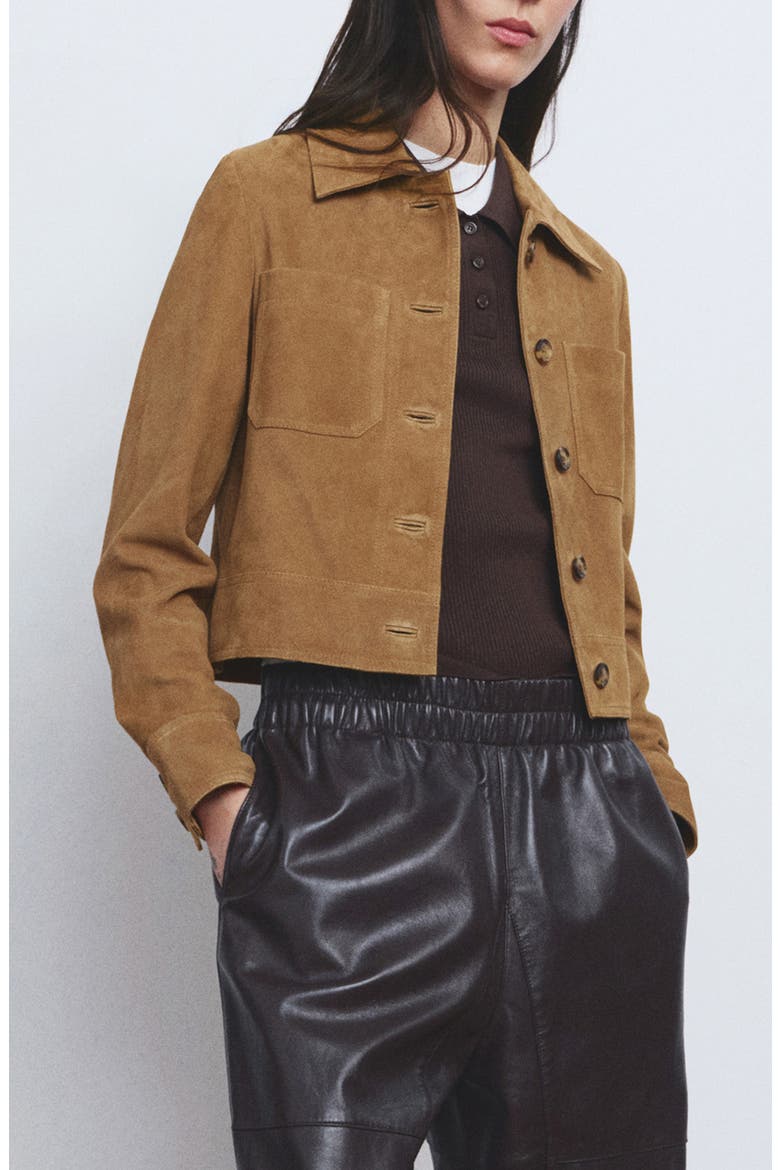 Suede Jacket, Main, color, OCHRE