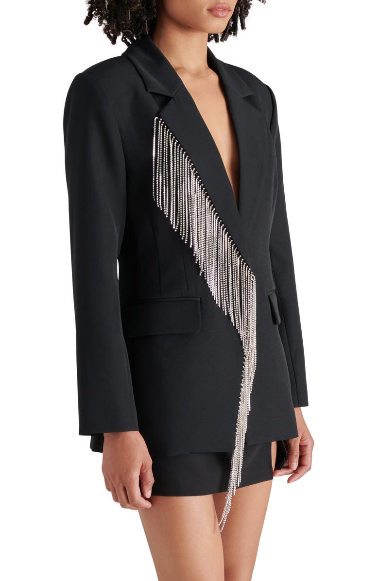 Steve Madden Nellie Rhinestone Fringe Blazer, Alternate, color,