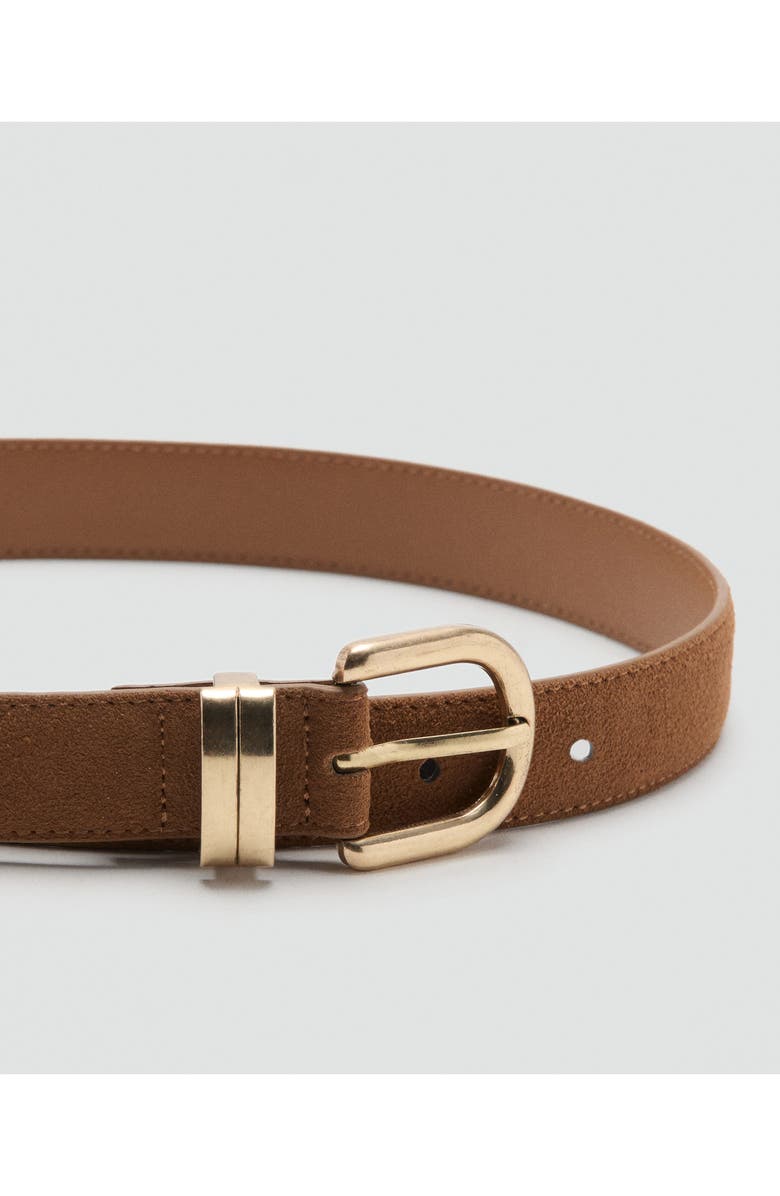 MANGO Suede Belt, Alternate, color, Brown