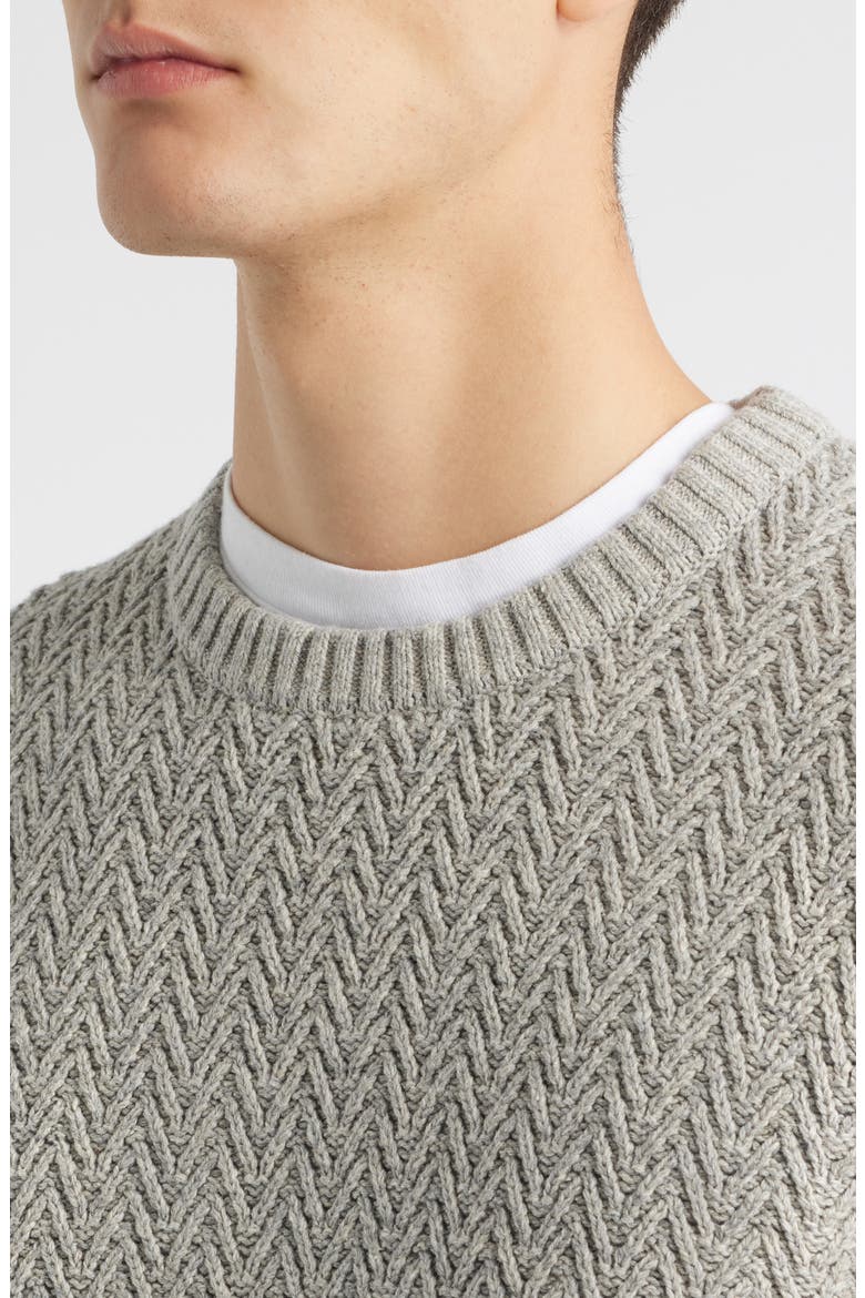 Ayr Herringbone Stitch Cotton & Wool Blend Sweater, Alternate, color, LIGHT TAUPE