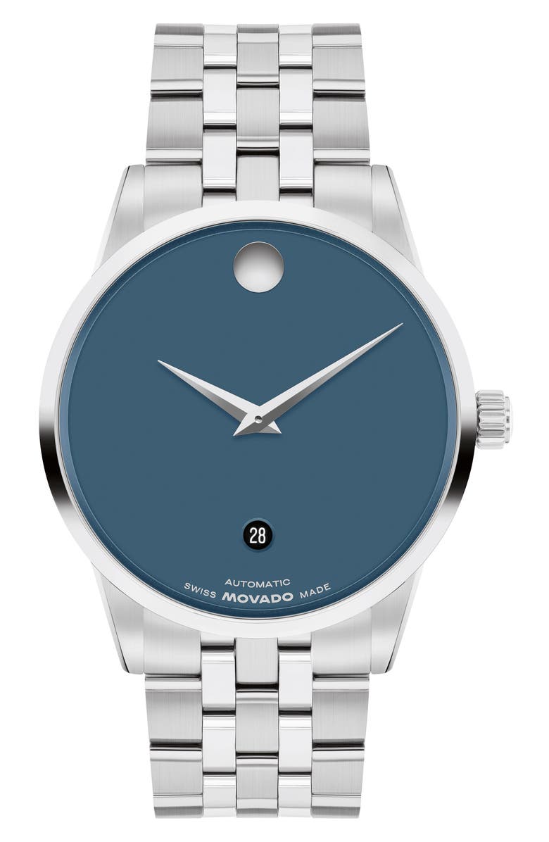 Movado Museum Classic Automatic Bracelet Watch, 40mm, Main, color, Blue