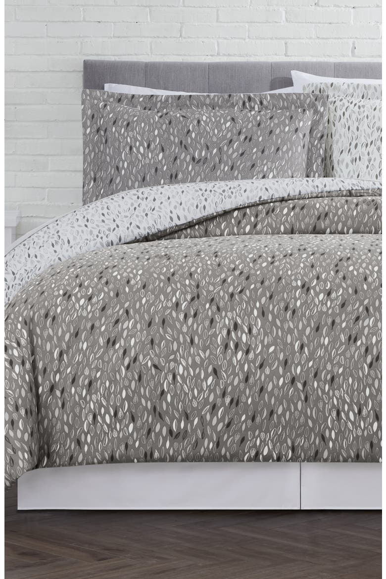Luxury Premium Collection Oversized Comforter Set, Alternate, color, BOTANICAL LEAVES GREY