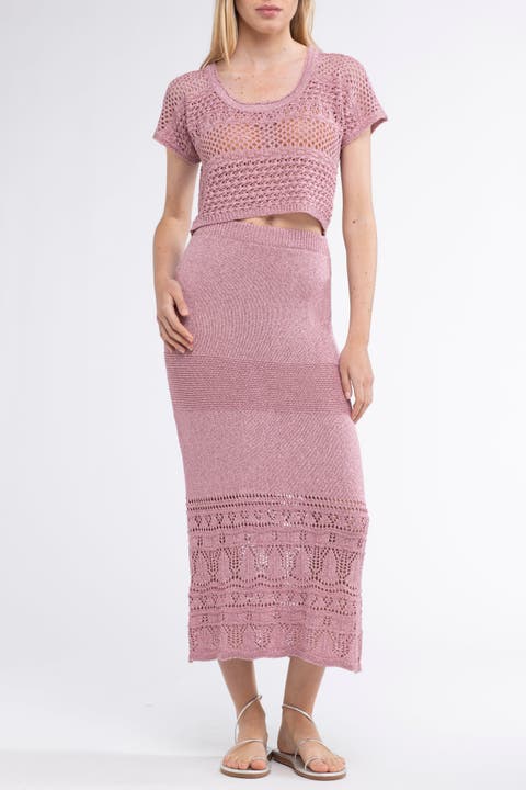 Gioca Crochet Cover-Up Maxi Skirt