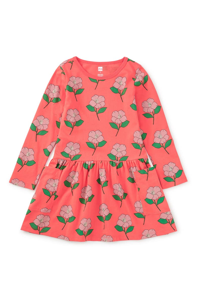 Long Sleeve Pocket Dress, Main, color, Winter Camellia
