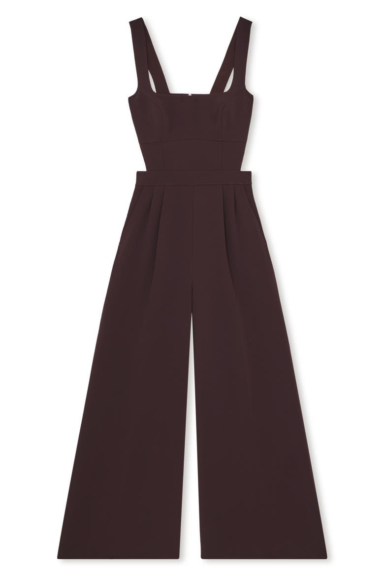Dion Pleated Sleeveless Wide Leg Jumpsuit, Alternate, color, BURGUNDY