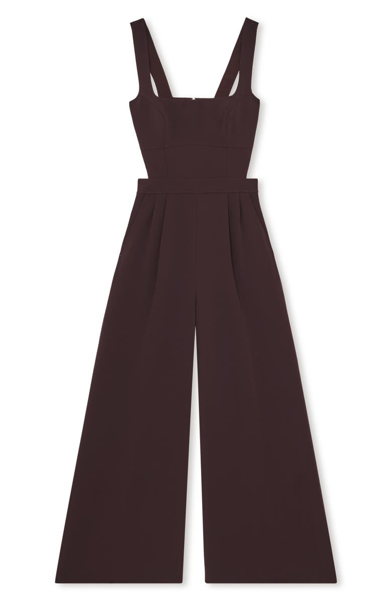 Reiss Dion Pleated Sleeveless Wide Leg Jumpsuit, Alternate, color, Burgundy