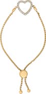 Haus of Brilliance Gold Vermeil Diamond Accent Heart Lariat Bolo Bracelet