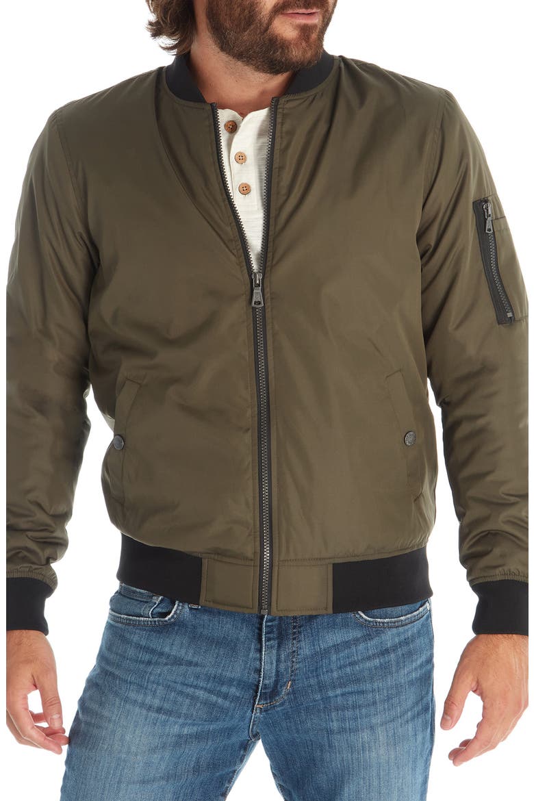 Zip Up Bomber Jacket, Alternate, color, OLIVE