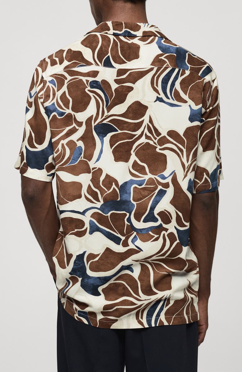 MANGO Print Short Sleeve Button-Up Shirt, Alternate, color,