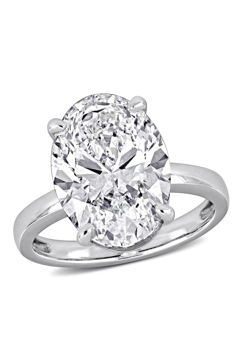 7 CTW Lab-Grown Diamond Oval Solitaire Ring 14k, Main, color, White Gold