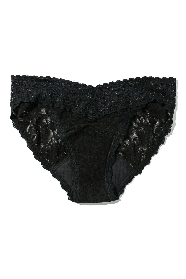 x Saalt Signature Lace® Leakproof V-kini Bikini, Alternate, color, BLACK