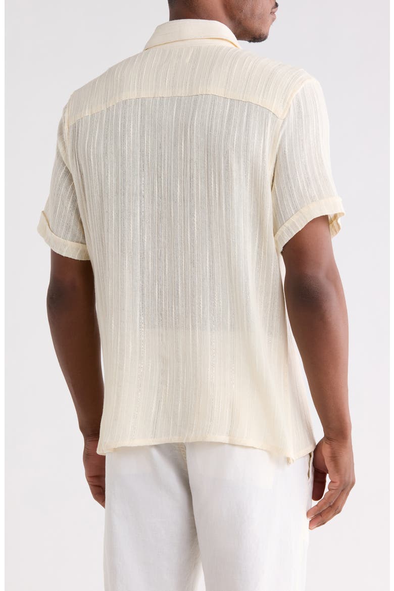 Badram Short Sleeve Button-Up Shirt, Alternate, color, EGGSHELL