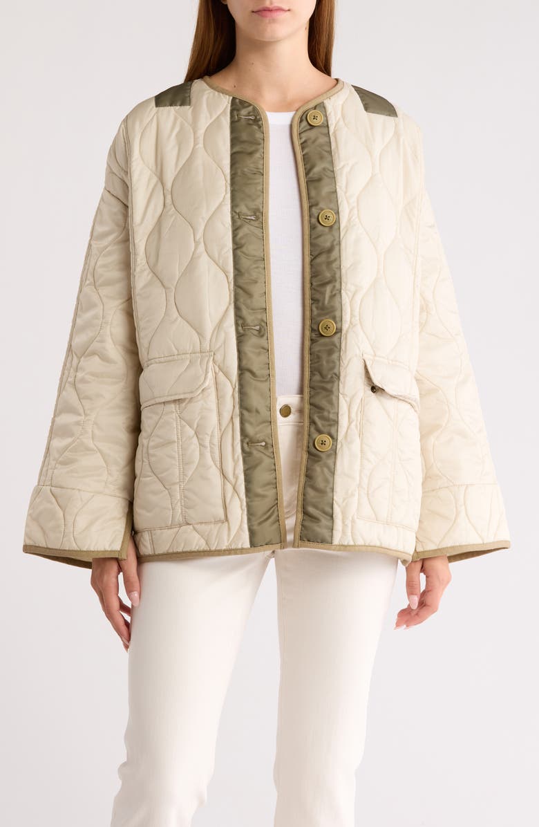 Hudson Jeans Oversized Liner Jacket, Alternate, color, Natural