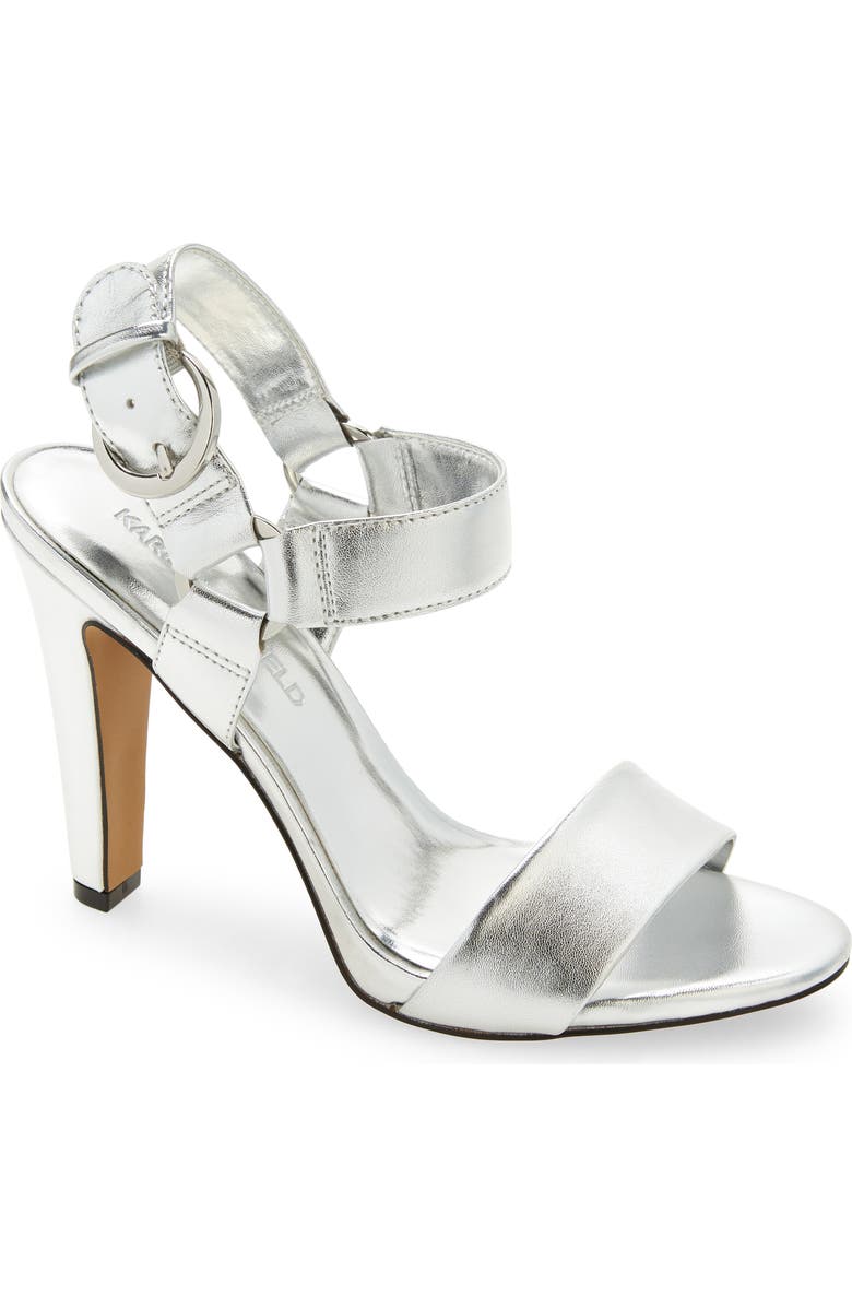 KARL LAGERFELD PARIS KARL LAGERFELD Cieone Sandal, Main, color, Silver