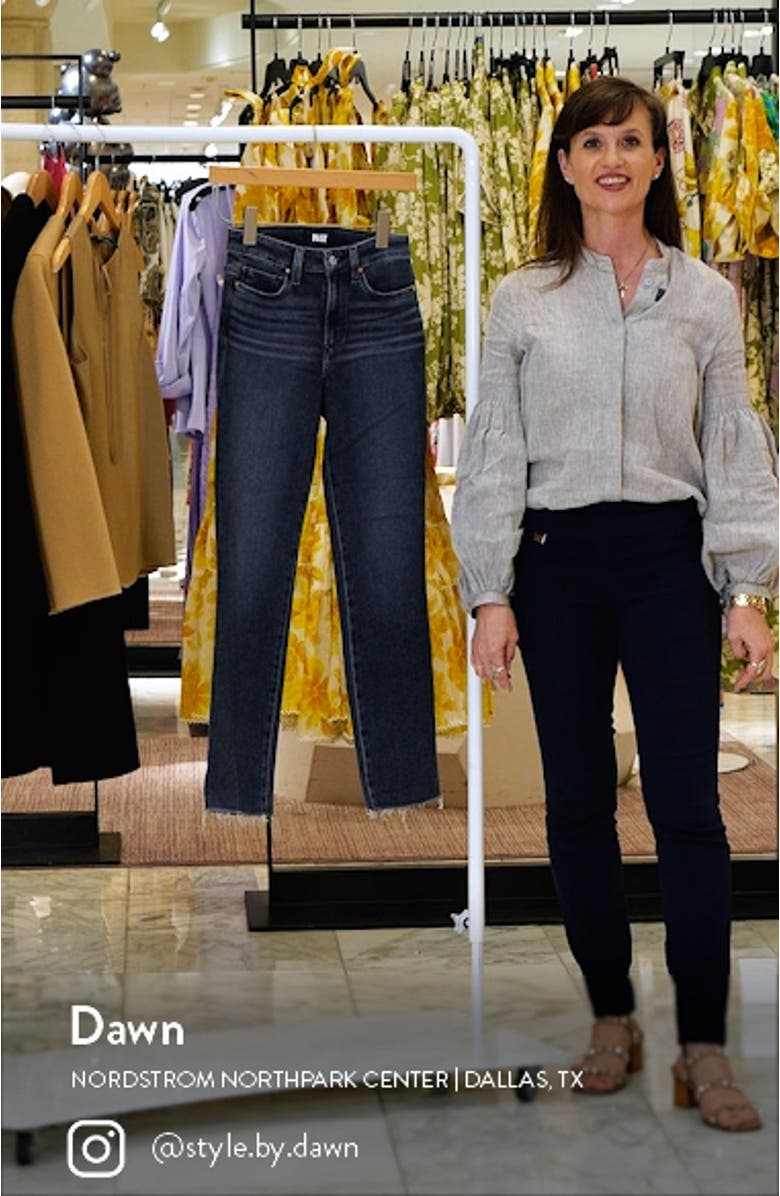 Cindy Raw Hem High Waist Ankle Straight Leg Jeans, sales video thumbnail